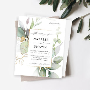 Papier Budget Eucalyptus Mariage de verdure or brillant