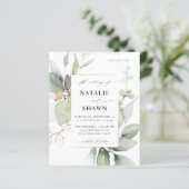 Papier Budget Eucalyptus Mariage de verdure or brillant (Debout devant)