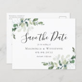 Papier Budget Eucalyptus Mariage Enregistrer La Date Cart (Devant / Derrière)