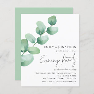 Papier Budget Eucalyptus Mariage Invitation de soirée