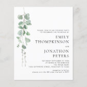 Papier Budget Eucalyptus Mariage Invitation de soirée (Devant)