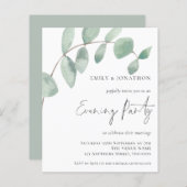 Papier Budget Eucalyptus Mariage Invitation soirée (Devant / Derrière)