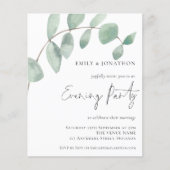 Papier Budget Eucalyptus Mariage Invitation soirée (Devant)