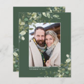 Papier Budget Eucalyptus Mariage Photo Enregistrer la dat (Devant / Derrière)