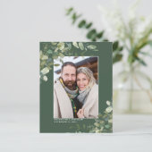 Papier Budget Eucalyptus Mariage Photo Enregistrer la dat (Debout devant)