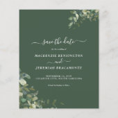 Papier Budget Eucalyptus Mariage Photo Enregistrer la dat (Dos)