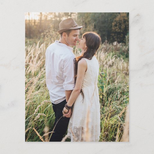 Papier Budget Eucalyptus Mariage Photo Enregistrer la dat (Dos)