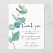 Papier Budget Eucalyptus Mariage photo Merci (Devant)