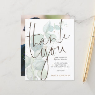 Papier Budget Eucalyptus Mariage photo Merci