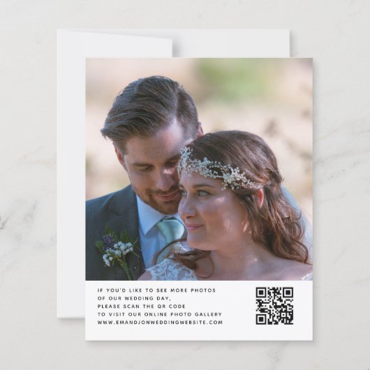 Papier Budget Eucalyptus Mariage Photo QR Code Merci (Dos)