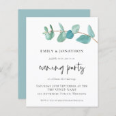 Papier BUDGET Eucalyptus Mariage Soirée Invitation (Devant / Derrière)