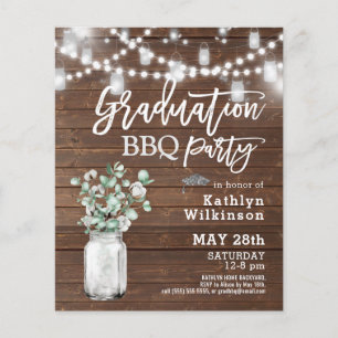 Papier BUDGET Eucalyptus Mason Jar Photo Grad Invitation