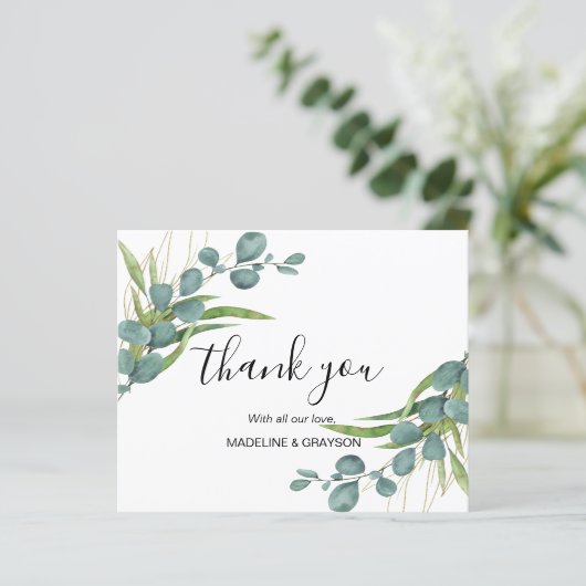 Papier BUDGET Eucalyptus Merci de script de verdure (Debout devant)