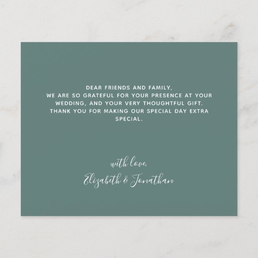 Papier Budget Eucalyptus Merci Mariage vert (Dos)