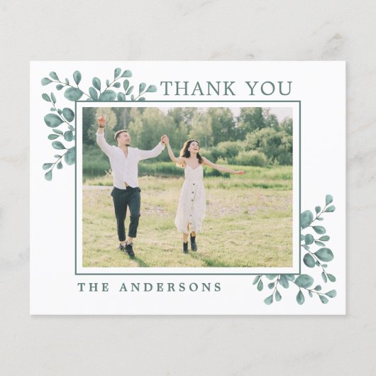 Papier Budget Eucalyptus Merci Mariage vert (Devant)