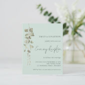 Papier Budget Eucalyptus Mint Invitation de réception de (Debout devant)