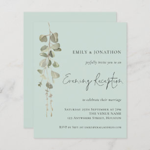 Papier Budget Eucalyptus Mint Invitation de réception de