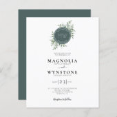 Papier BUDGET Eucalyptus Monogram Wedding Invite (Devant / Derrière)