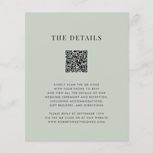 Papier Budget Eucalyptus Monogramme Faire-part de mariage (Dos)