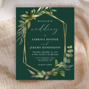 Papier Budget Eucalyptus Olive Emerald Mariage vert émera