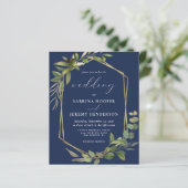 Papier Budget Eucalyptus Olive Green Mariage bleu marine (Debout devant)