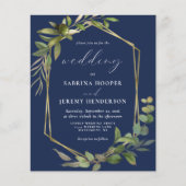 Papier Budget Eucalyptus Olive Green Mariage bleu marine (Devant)