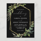Papier Budget Eucalyptus Olive Green Mariage noir (Devant)