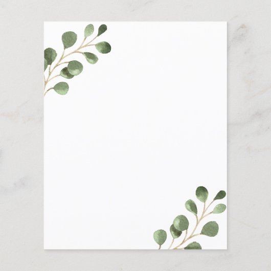 Papier Budget eucalyptus or cross Baptême Invitation (Dos)