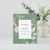 Papier Budget Eucalyptus Or Lumineuse Verdure Mariage Oli (Debout devant)