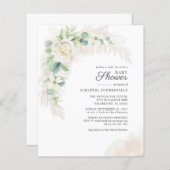 Papier Budget Eucalyptus Pampas Grass Baby shower fille (Devant / Derrière)