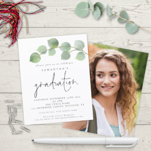 Papier Budget Eucalyptus Photo 2024 Invitation de diplôme
