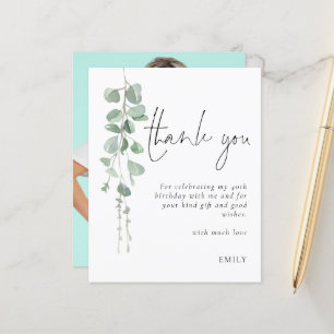 Papier Budget Eucalyptus Photo 40e anniversaire Merci