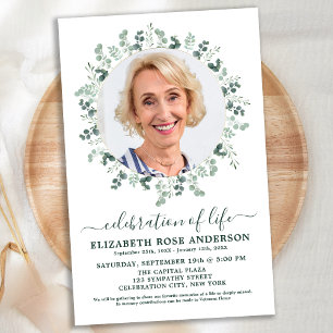Papier Budget Eucalyptus Photo Célébration De L'Invitatio