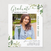 Papier Budget Eucalyptus Photo Faire-part de graduation (Devant)