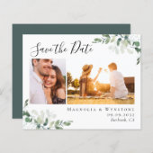 Papier Budget Eucalyptus photo mariage Enregistrer la dat (Devant / Derrière)