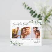 Papier Budget Eucalyptus photo mariage Enregistrer la dat (Debout devant)
