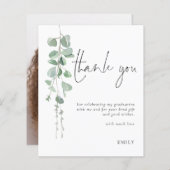 Papier Budget Eucalyptus Photo Merci de graduation (Devant / Derrière)