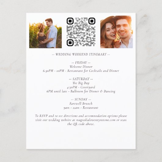 Papier Budget Eucalyptus Photo QR Code Faire-part de mari (Dos)