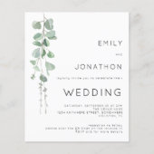 Papier Budget Eucalyptus Photo QR Code Faire-part de mari (Devant)