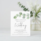 Papier BUDGET Eucalyptus Photo QR Code Mariage Invitation (Debout devant)