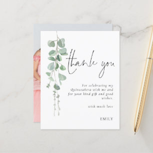 Papier Budget Eucalyptus Photo Quinceañera Merci