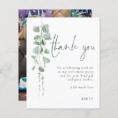 Papier Budget Eucalyptus Photo Retraite Merci du Parti (Devant / Derrière)