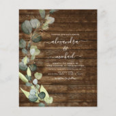Papier Budget Eucalyptus Photo Rustique Mariage de bois (Devant)