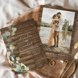 Papier Budget Eucalyptus Photo Rustique Mariage de bois