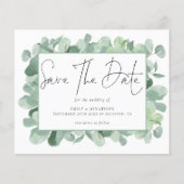 Papier Budget Eucalyptus Photo Wedding Enregistrer La Dat (Devant)