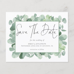 Papier Budget Eucalyptus Photo Wedding Enregistrer La Dat