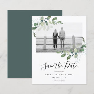 Papier BUDGET Eucalyptus Photo Wedding Enregistrer La Dat