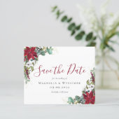 Papier BUDGET Eucalyptus Poinsettia Enregistrer La Date (Debout devant)