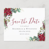 Papier BUDGET Eucalyptus Poinsettia Enregistrer La Date (Devant)