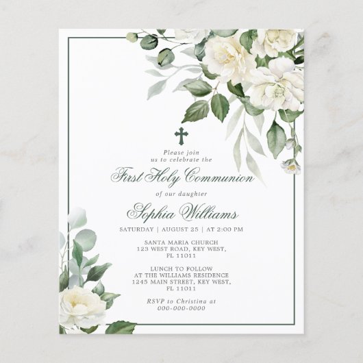 Papier Budget Eucalyptus première communion sainte Invita (Devant)